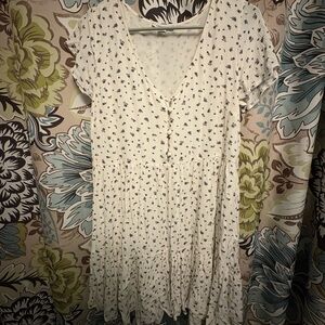 White American eagle Dress with Floral Pattern